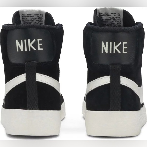 WOMEN’S NIKE BLAZER MID VINTAGE SUEDE BLACK - Picture 2 of 11